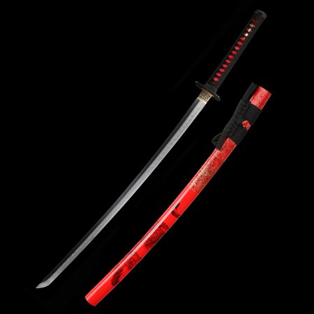 Handcrafted Japanese Samurai Sword With T10 Carbon Steel Clay Tempered Blade