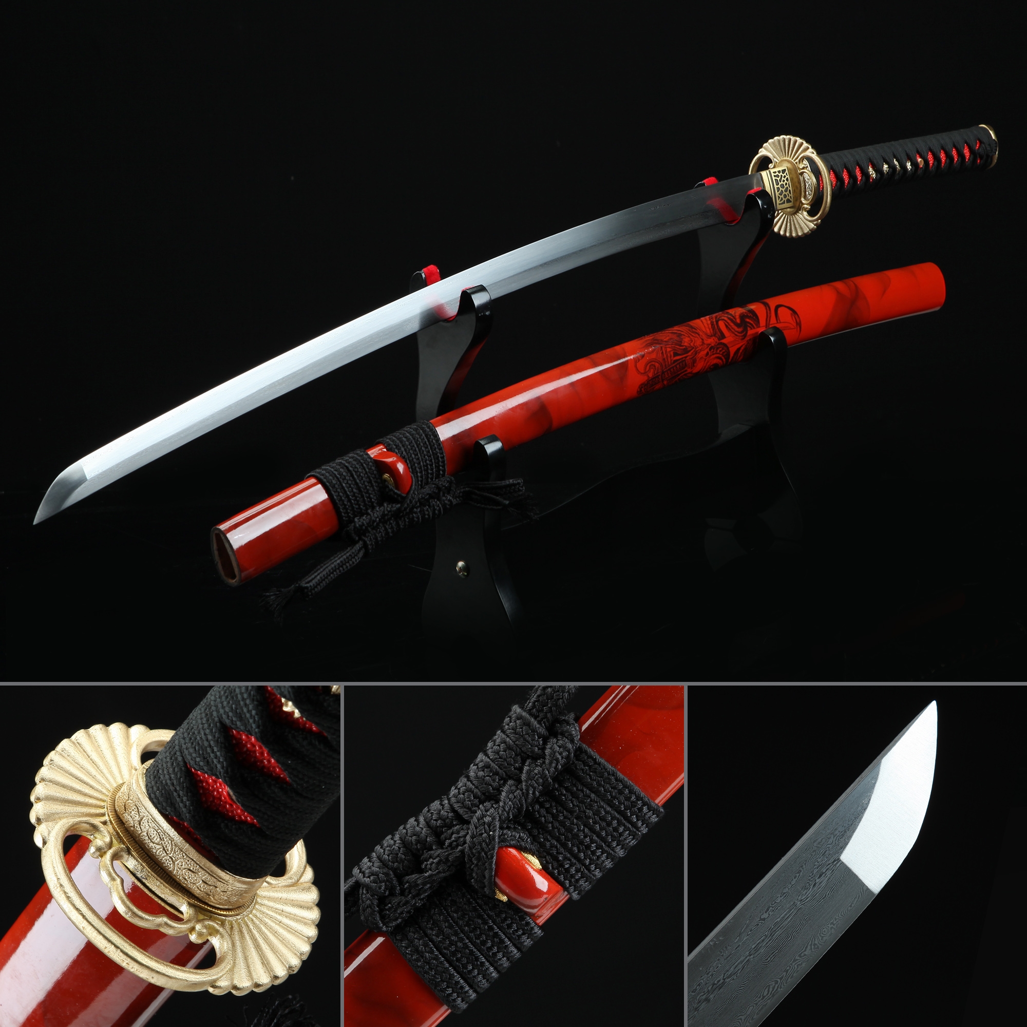 High-performance Pattern Steel Sunflower Tsuba Real Japanese Katana ...