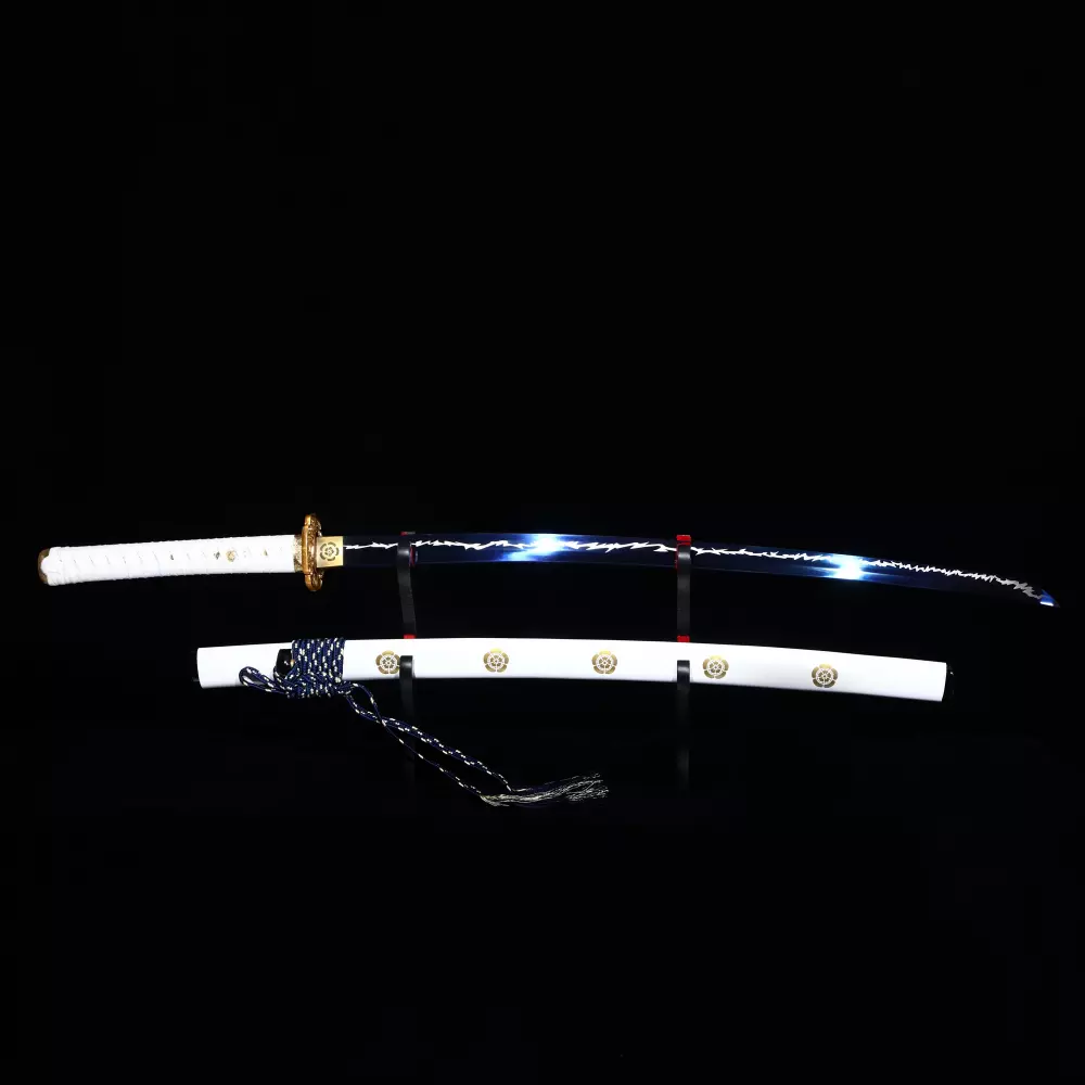 Blue And White Katana | Blue Blade Katana in Manganese Steel with