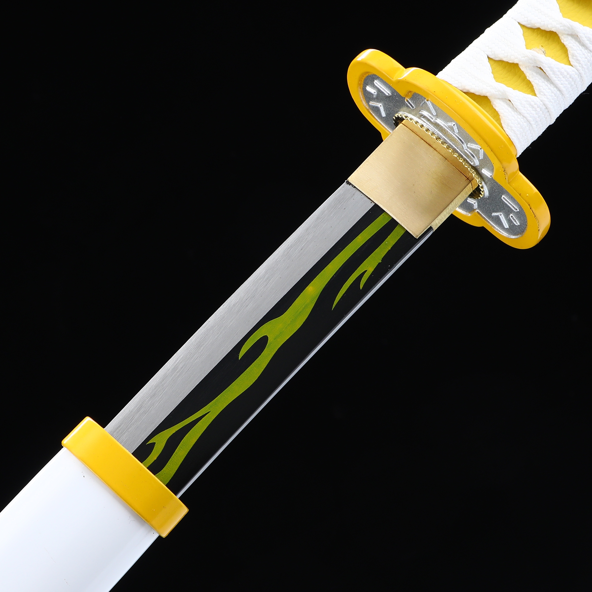  AGATSUMA ZENITSU Collectible Demon Slayer Replica Yellow  NICHIRIN Katana Sword : Sports & Outdoors