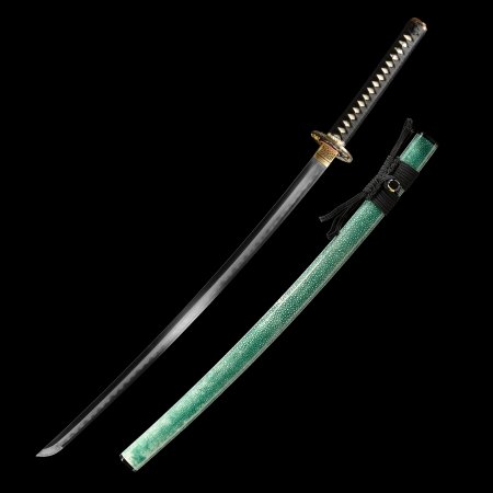 High-performance Japanese Katana Sword Damascus Steel With Green Saya