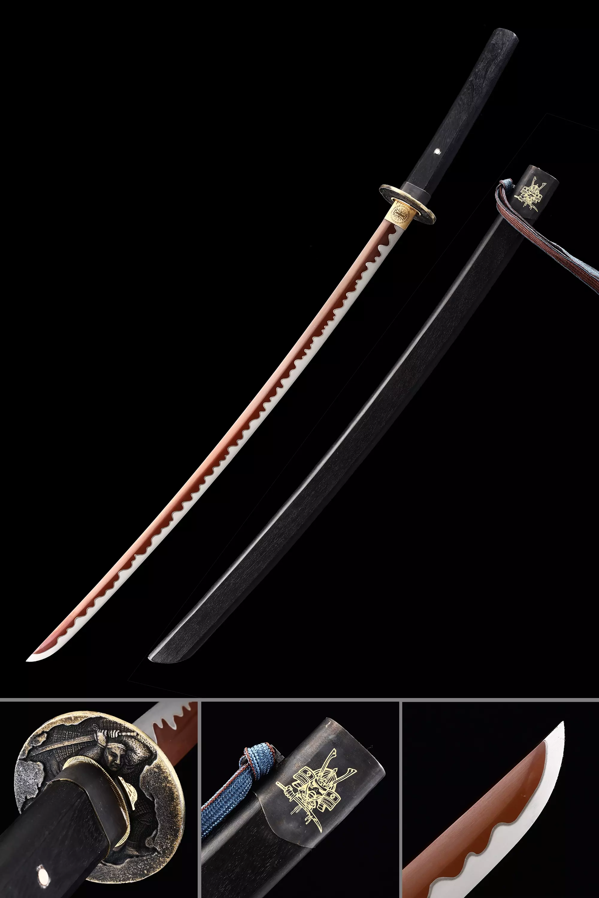 Red Blade Katana | Handmade Japanese Samurai Sword Full Tang With ...