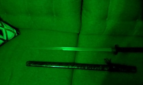 Straight Sword, Handmade Japanese Chokuto Ninjato Sword 1045 Carbon Steel With Red Scabbard