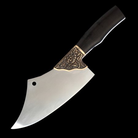 Reliable Full Tang Stainless Steel Cleaver Knife With Copper Guard