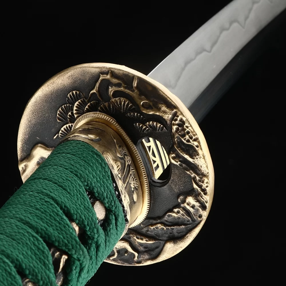 Crane Tsuba T10 Carbon Steel Wakizashi, Full Tang, Hand Forged