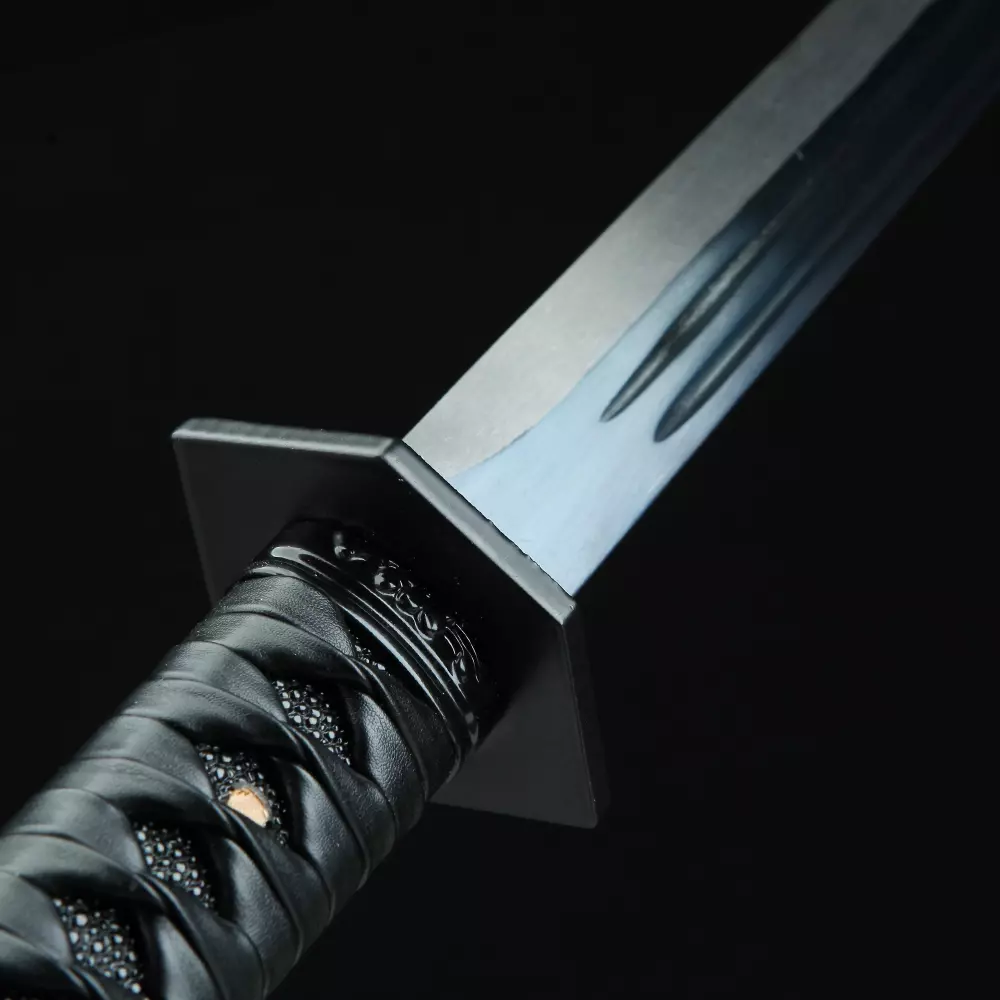 Ninjato Katana | 1095 Carbon Steel Ninjato Chokuto with Blue Blade