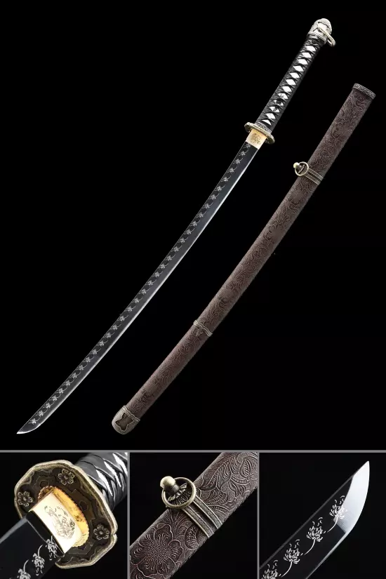 Wwii Japanese Army Shin Gunto Officer’s Sword Type 98 With Black Blade