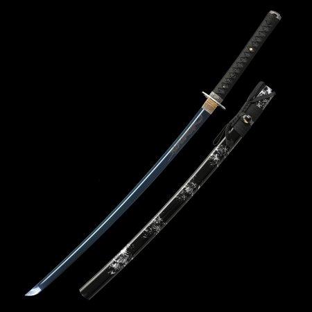 Handmade Full Tang Katana Sword 1060 Carbon Steel With Blue Blade