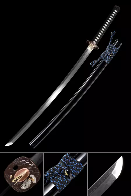 Black Damascus Steel Katana For Sale - Truekatana