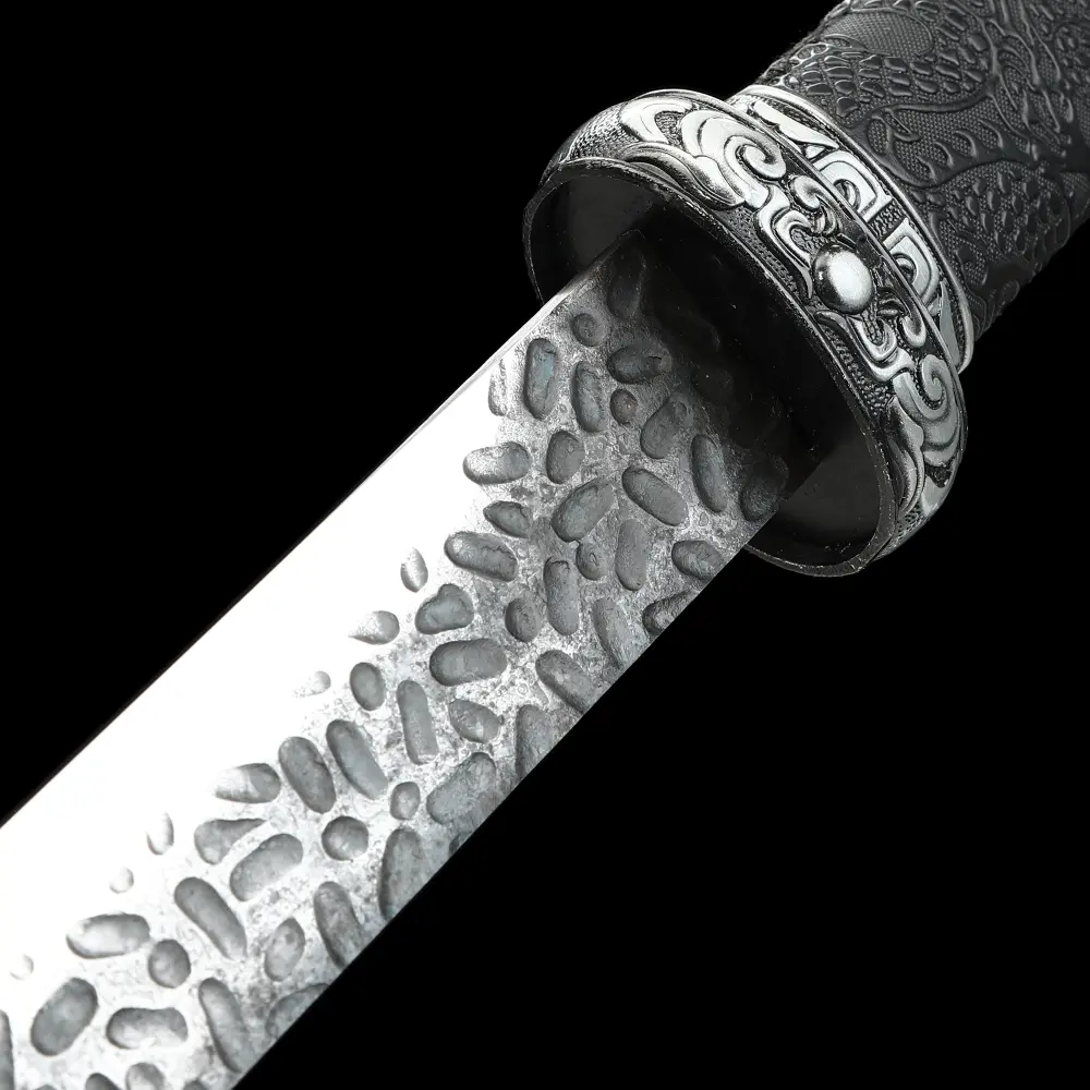 Ninjato | Ninjato 1090 Carbon Steel Hand-Hammered Blade with Black
