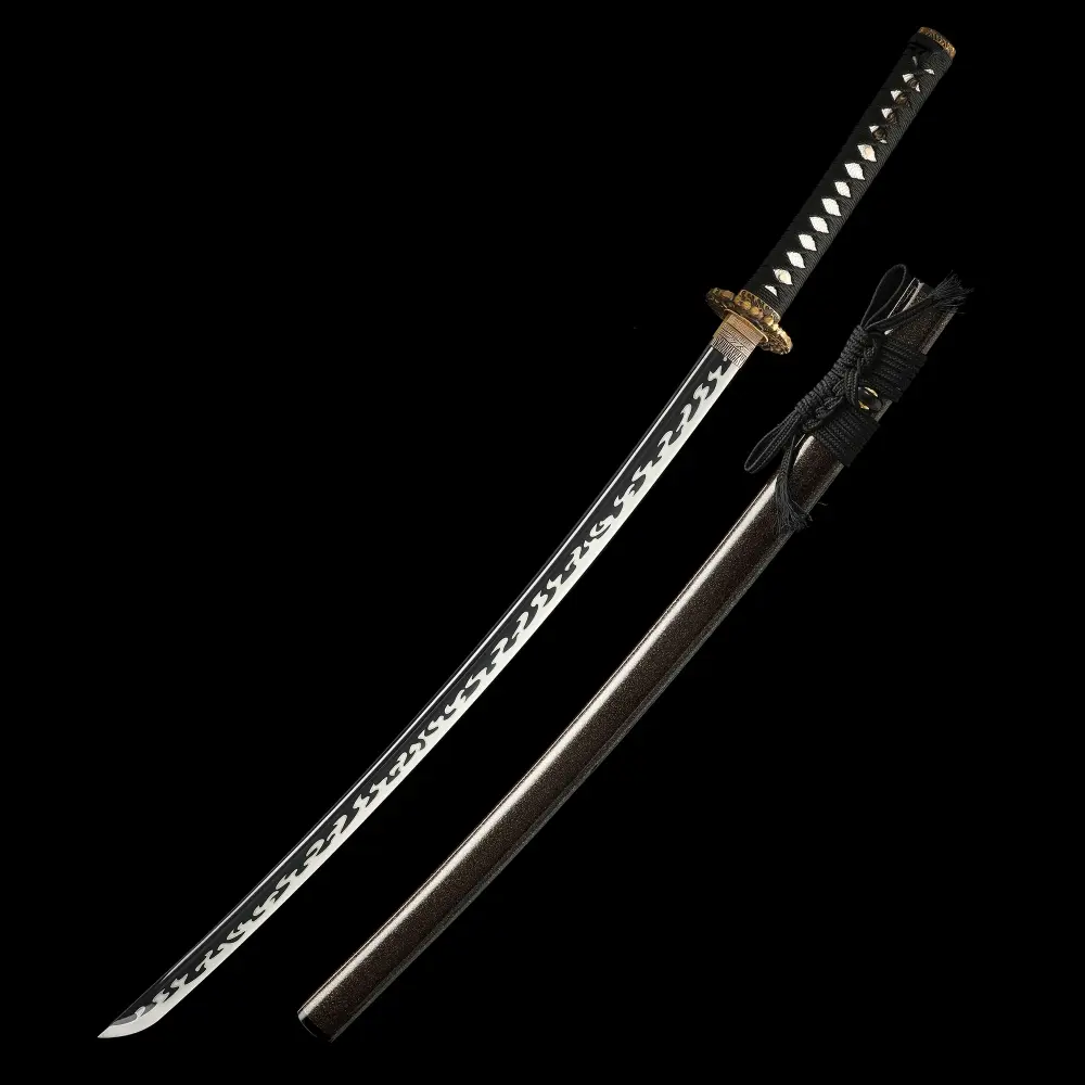 Black Katana | Demon Tsuba 1095 Carbon Steel Katana, Handmade