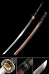 Handmade Japanese Katana Sword Damascus Steel Full Tang With Brown Scabbard