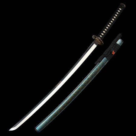 Handcrafted Japanese Katana Sword 1095 Carbon Steel With Blue Scabbard