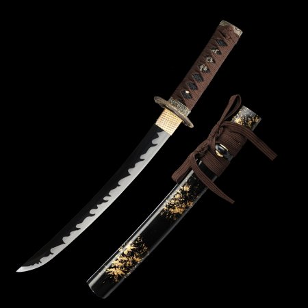 Handmade Full Tang Tanto Sword Manganese Steel With Black Blade