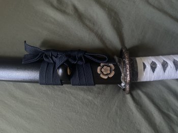 Handmade Japanese Ghost Of Tsushima Short Sword With Blue Blade