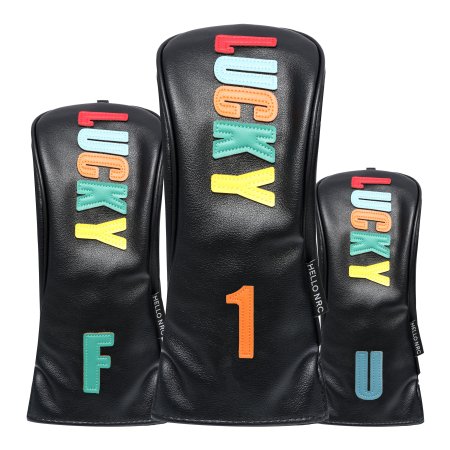 Lucky Golf Wood Headcovers Set - Black