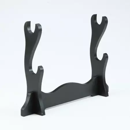 Handmade Black Wooden Double Tier Katana Samurai Sword Stand Holder Display Rack Stand