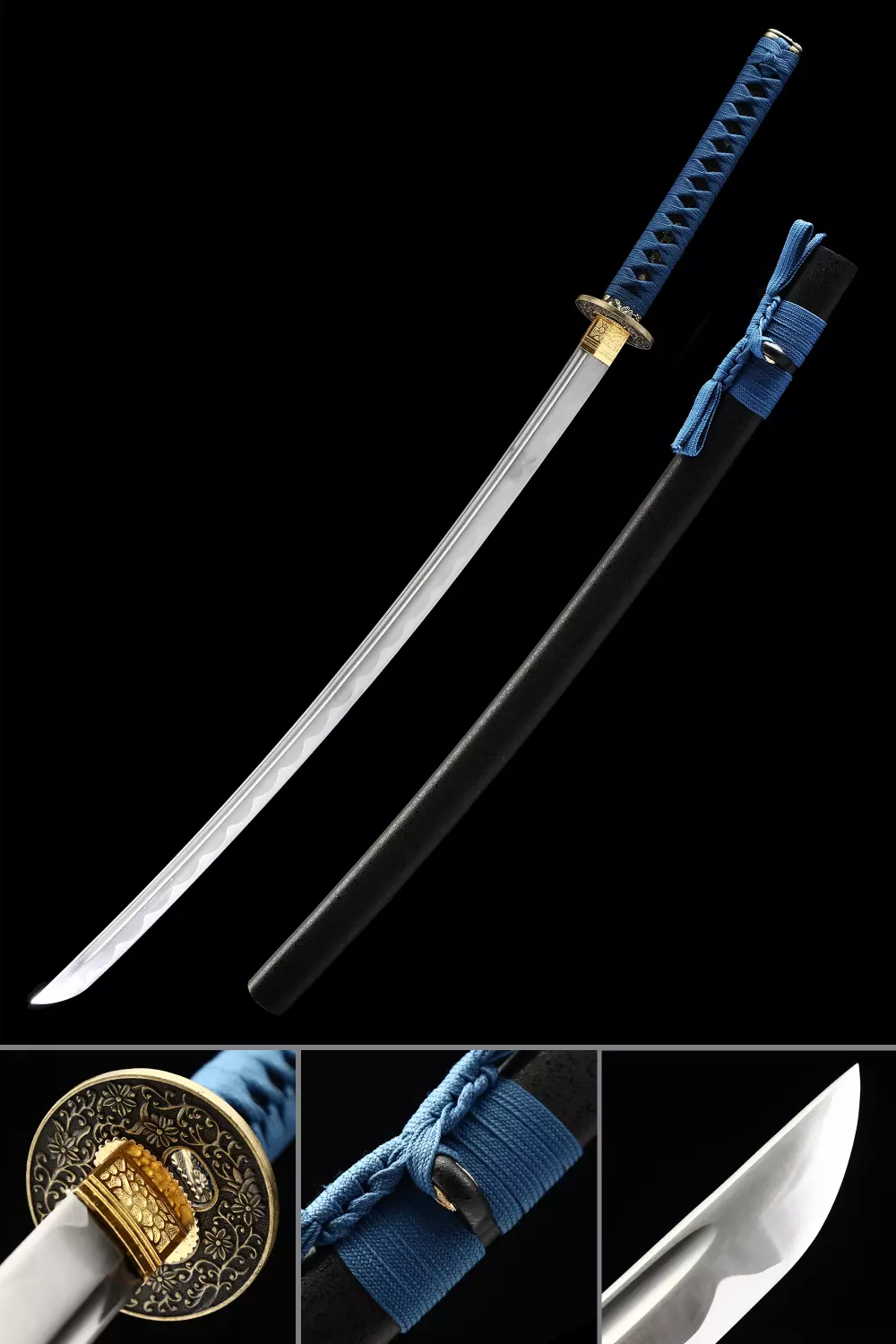 39” Single Pink Dragon Engraved Katana Samurai Fighter Sword Carbon Steel Ninja 
