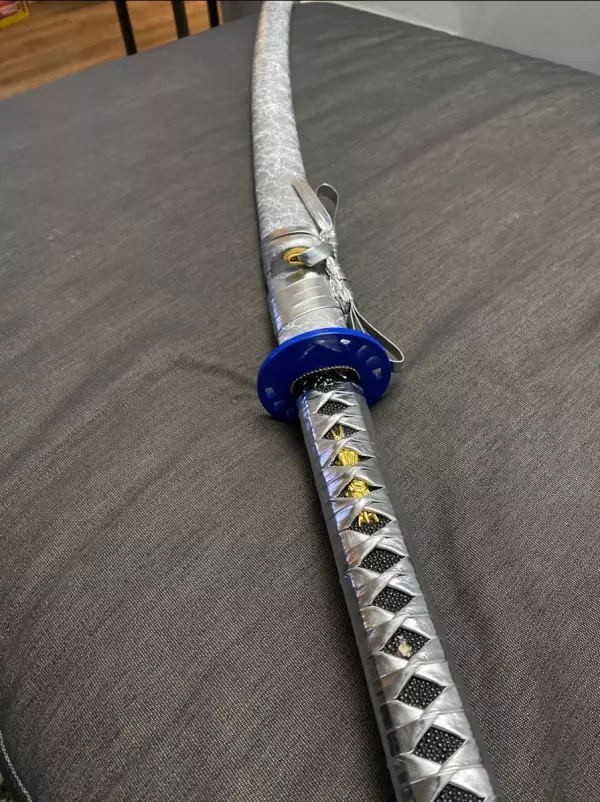 Handmade Japanese Katana Sword High Manganese Steel With Gray Scabbard