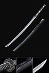 Handmade Japanese Nihonto Samurai Sword High Manganese Steel With Black Scabbard
