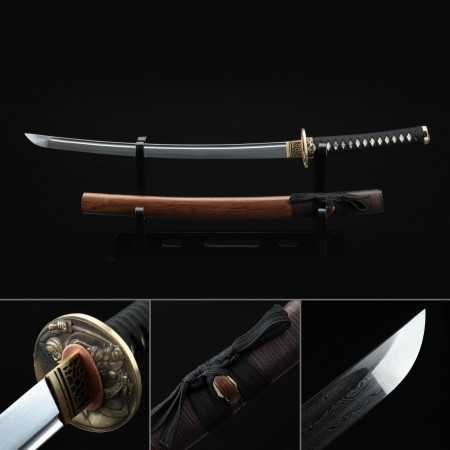 Short Katana, Handmade Japanese Wakizashi Sword Damascus Steel With ...