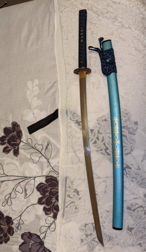 Handmade Japanese Katana Sword T10 Folded Clay Tempered Steel