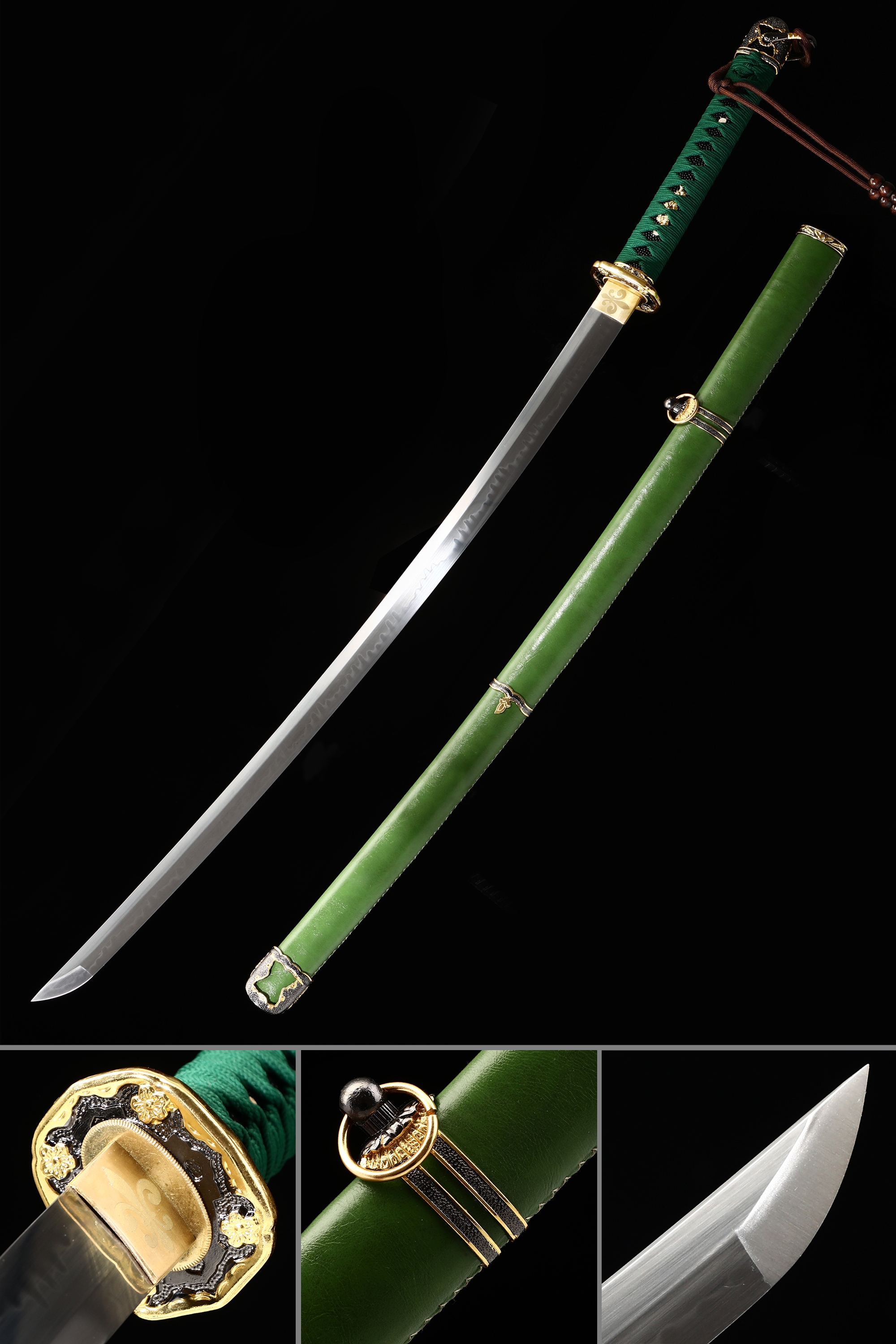 Wwii Japanese Army Officer's Shin Gunto Samurai Sword With Green Scabbard Type 98