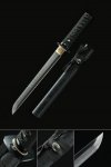 Handmade T10 Carbon Steel Real Hamon Sharpening Straight Blade Japanese Short Hamidashi Tanto Swords