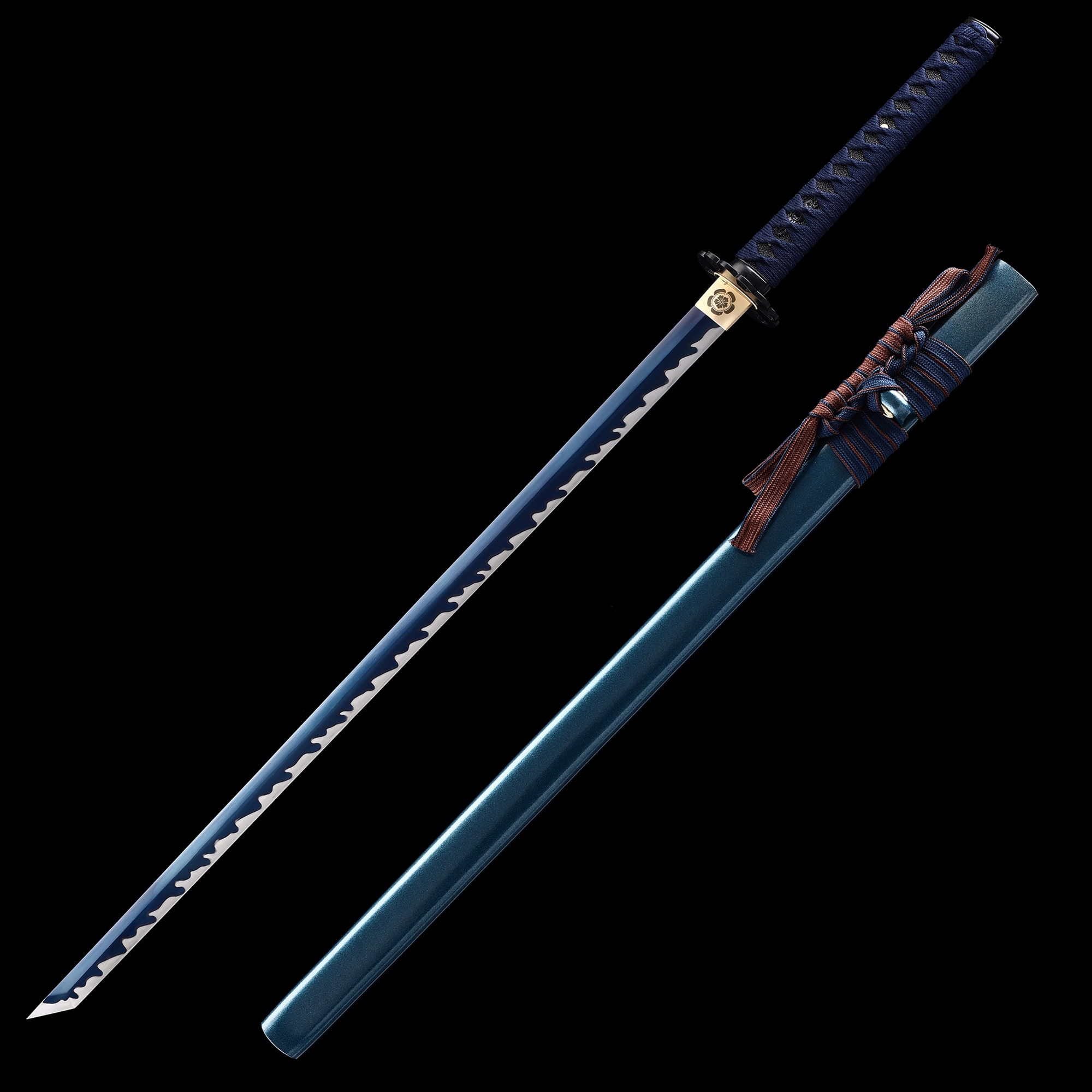 KATANAフルセット Japanese Katana Samurai Sword Nice Patterned Blade Full Tang