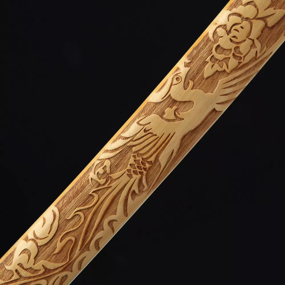 〖龍威〗T10焼刃 葉紋 模造刀 打刀 103cm 鑑賞用 飾物 送料無料 T10 Katana | T10 Carbon Steel Katana with Dragon Tsuba - Natural