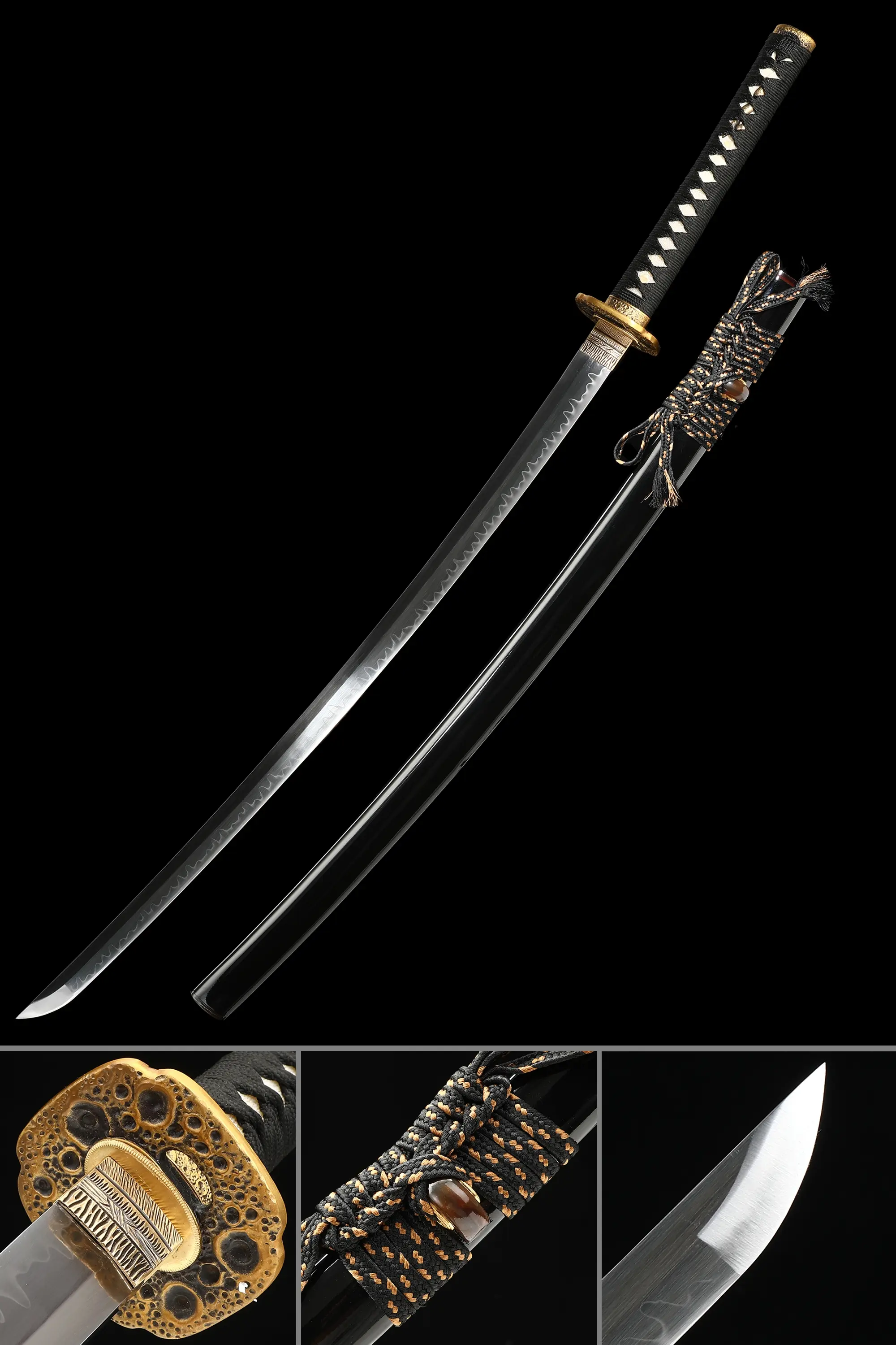 Black Katana | Handcrafted Full Tang Katana Sword T10 Carbon Steel With ...