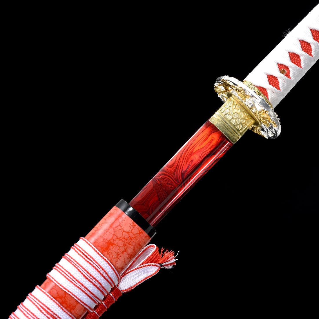 Red Katana | Handmade Japanese Katana Sword With Blood Red Blade And ...