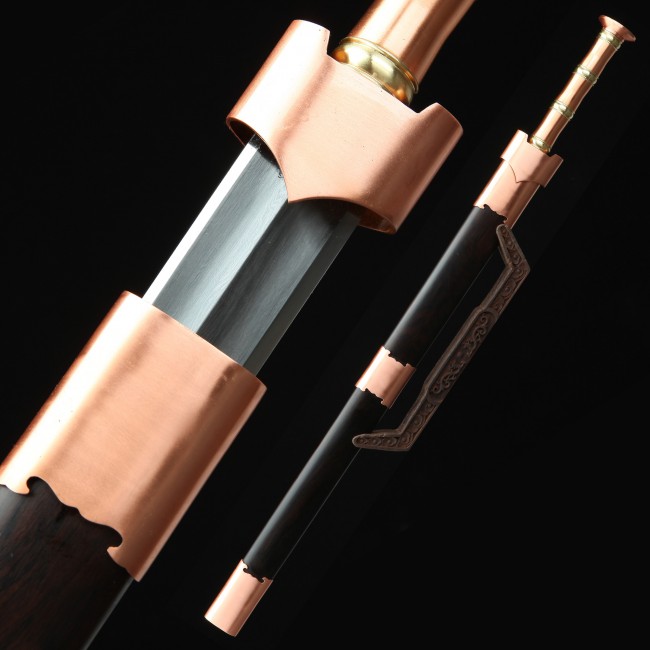 High-performance 1000 Layer Folded Steel Sharpening Chinese Han Dynasty Sword With Ebony Scabbard
