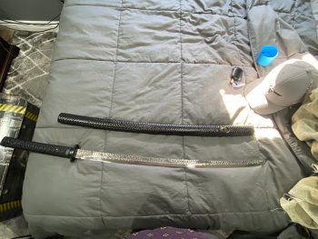 Handmade Japanese Sword Full Tang With Black Scabbard