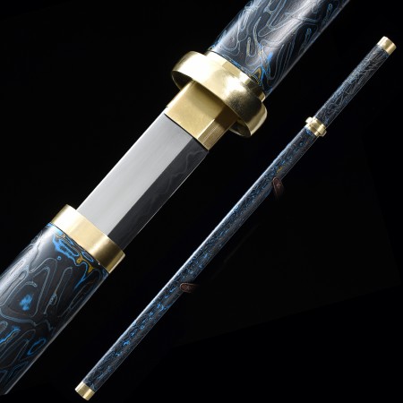 High-performance 1095 Carbon Steel Real Hamon Chinese Tang Dynasty Sword With Handwood Scabbard