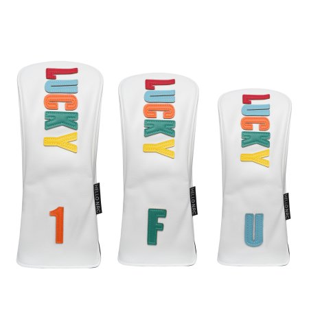 Lucky Golf Wood Headcovers Set - White