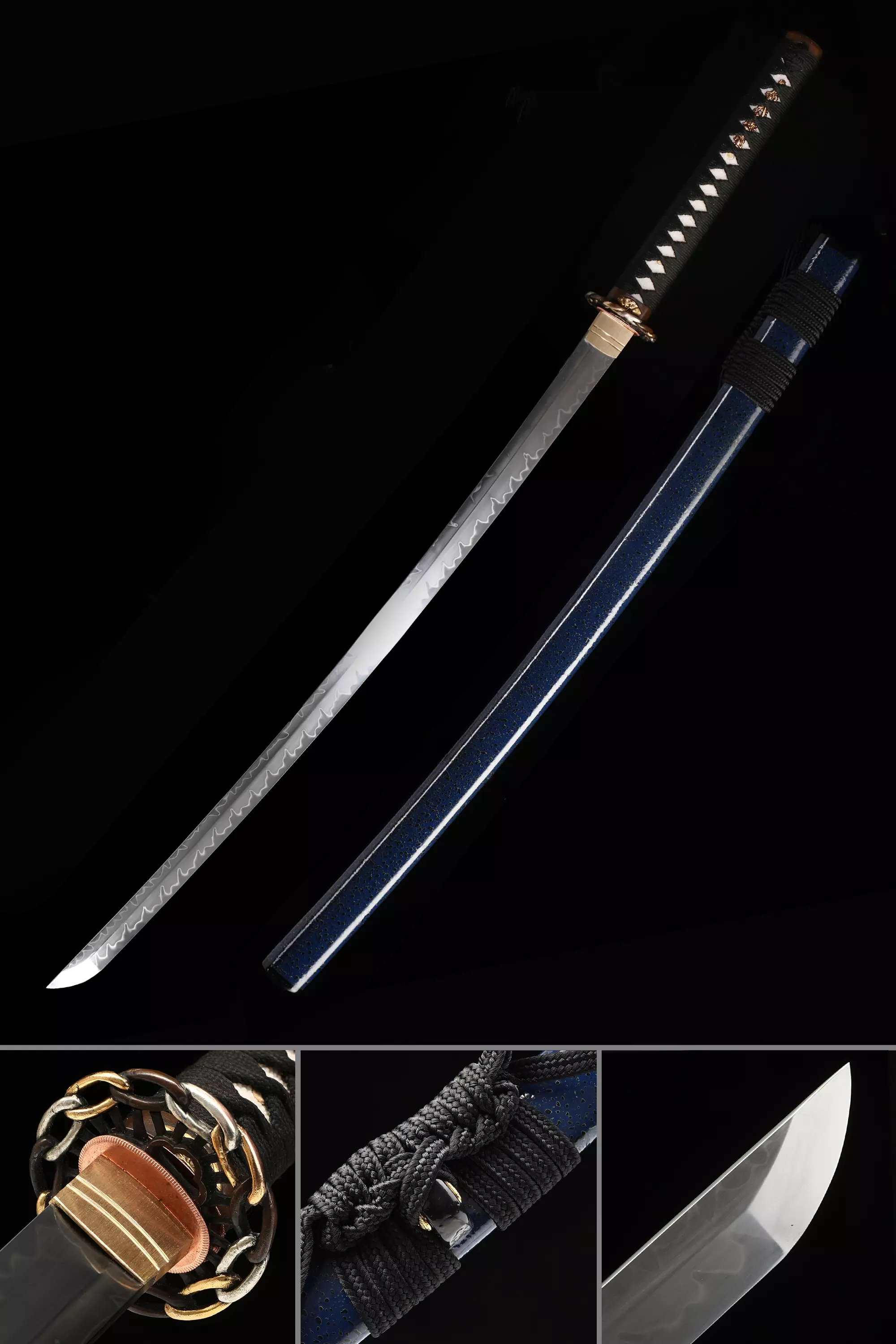 Blue Katana | Handmade Authentic Japanese Katana Sword T10 Carbon Steel ...