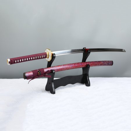T10 Carbon Steel Real Hamon Blade Katana With Multi-colored Scabbard #23009