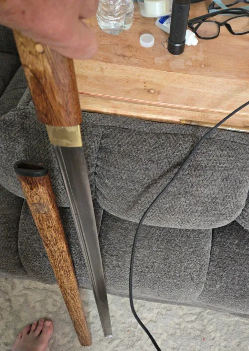 Full Tang Manganese Steel Ninjato, Natural Wood Saya, Natural Wood Tsuka & 41"