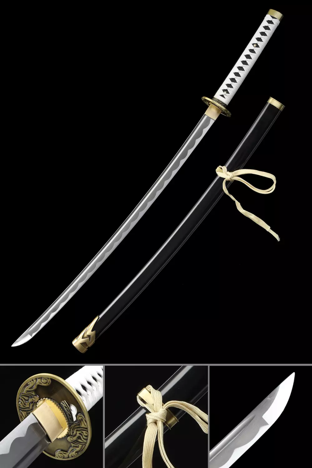 ダーバンデ 1045 Steel Katana | 1045 Carbon Steel Katana with Dragon Tsuba in