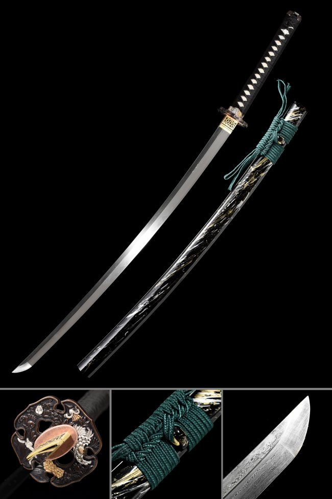 Handmade Japanese Samurai Sword Damascus Steel Full Tang