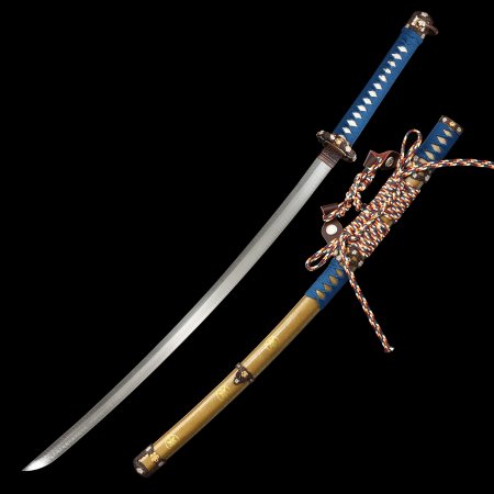 Handcrafted Full Tang Tachi Sword Damascus Steel With Beige Scabbard