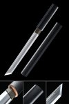 Handmade Full-tang 1095 Carbon Steel Tanto Sword With Black Saya
