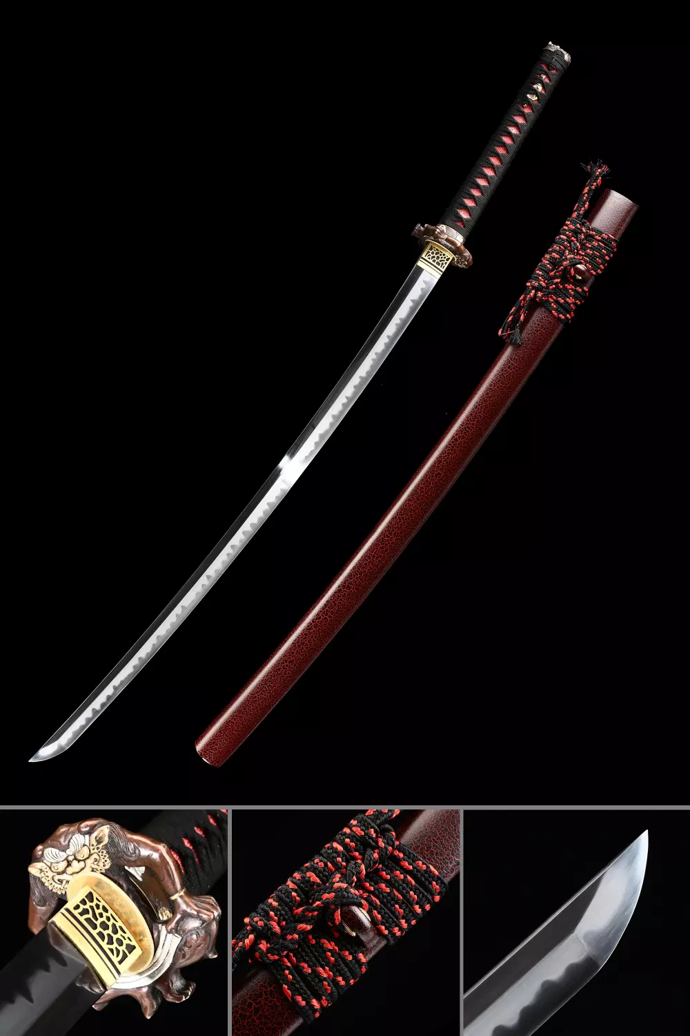 Hand Forge Japanese Samurai Katana Real Damascus Folded Steel Clay