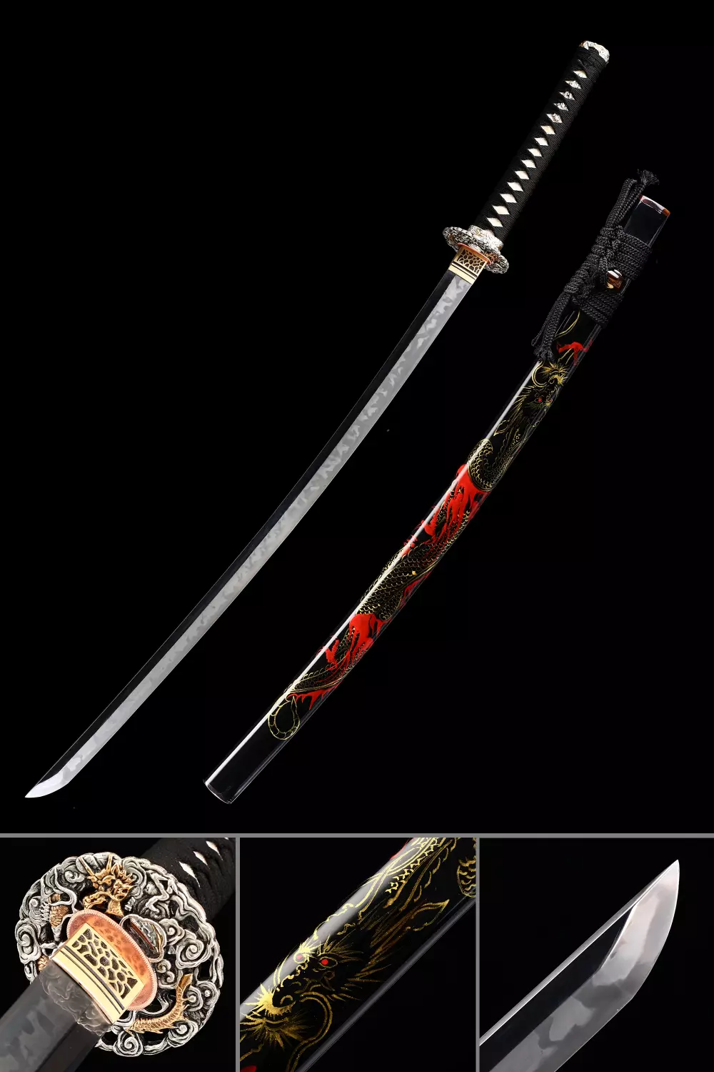 Dremsword – Espada Katana real – T10 de acero de alto carbono templado,  hoja de hamón Katana samurái japonés, espadas listas para batalla, Katana –  Yaxa Colombia