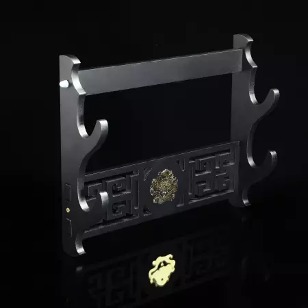 2 Tiers Katana Sword Stand Wall Mount 2-layer Stand Hanger Bracket Holder Rack Black Lacquered Wood