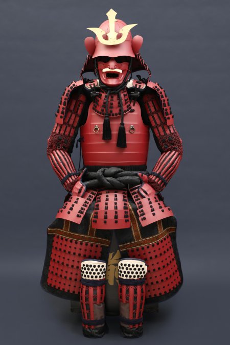 Handmade Red Iyozane Japanese Samurai Armor, Life Size Samurai Armor Yoroi