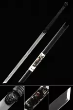 Handmade Japanese Ninjato Sword With Black Scabbard