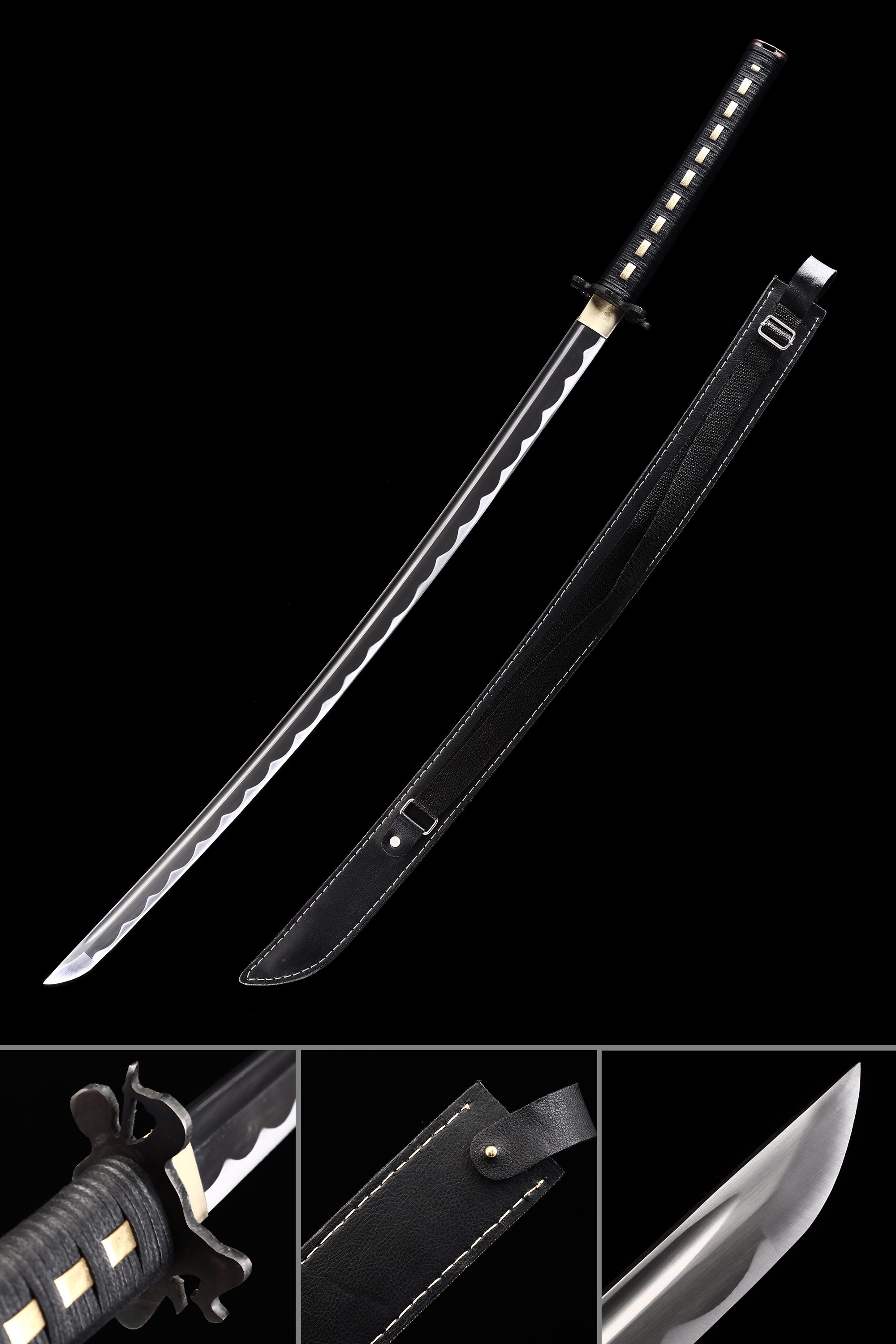 Handmade Modern Japanese Katana Sword With Leather Scabbard
