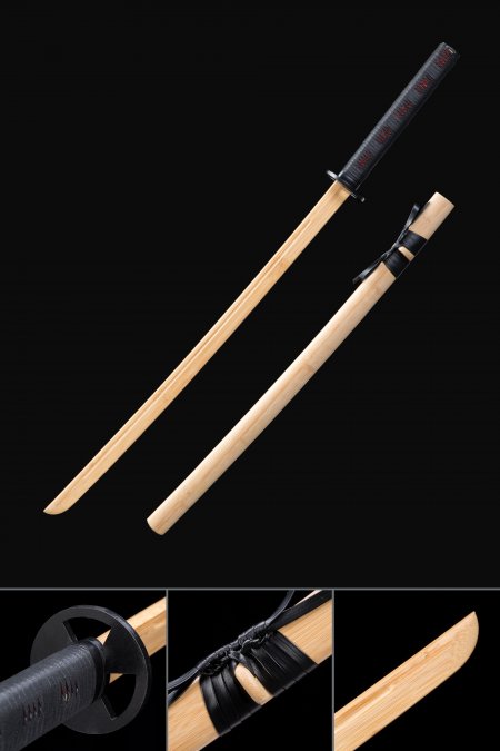 Handmade Natural Wooden Blade Bokken Practice Katana Samurai Sword With Natural Scabbard